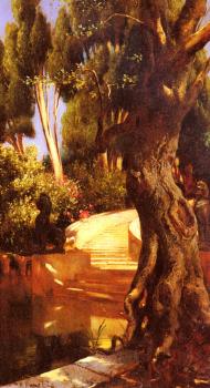 Rudolf Ernst : The Staircase Under The Trees
